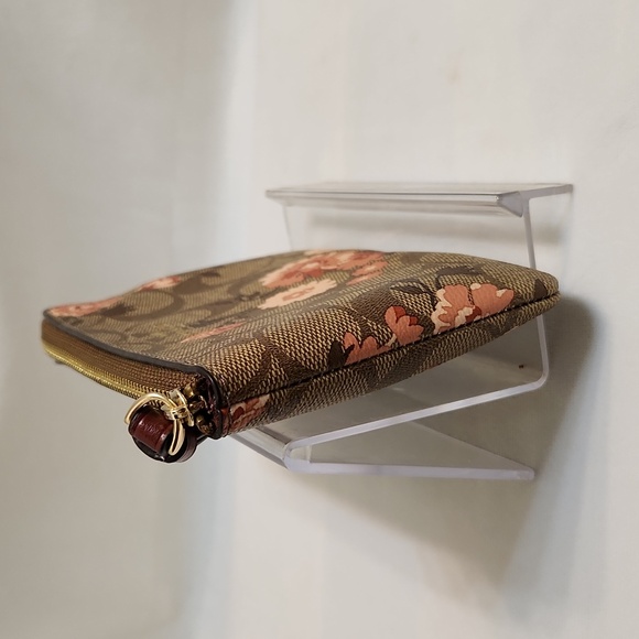 Coach Signature Canvas Leather Floral Print wristlet - Picture 7 of 14